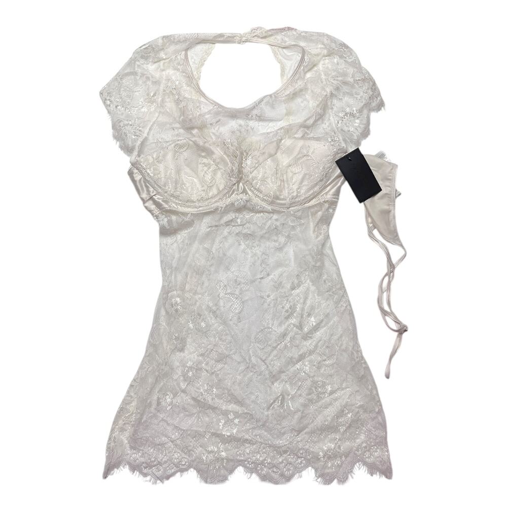 Frederick's of Hollywood Ophelia Delicate Lace Chemise and Panty Set Size Large